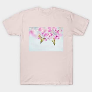 Two Hummingbirds and Magnolia Flowers T-Shirt